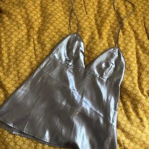 Nasty Gal Silver Strap Top